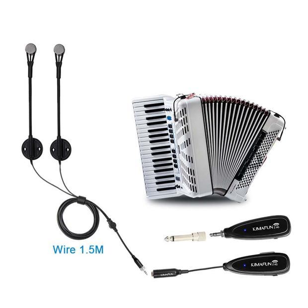 Kimafun Sistema de Micrófono Inalámbrico Profesional 2.4G para Acordeón - Imagen 2