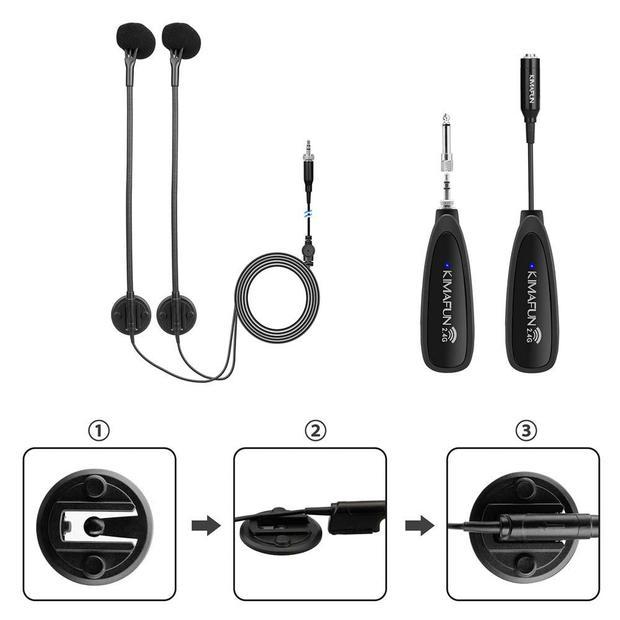 Kimafun Sistema de Micrófono Inalámbrico Profesional 2.4G para Acordeón - Imagen 3