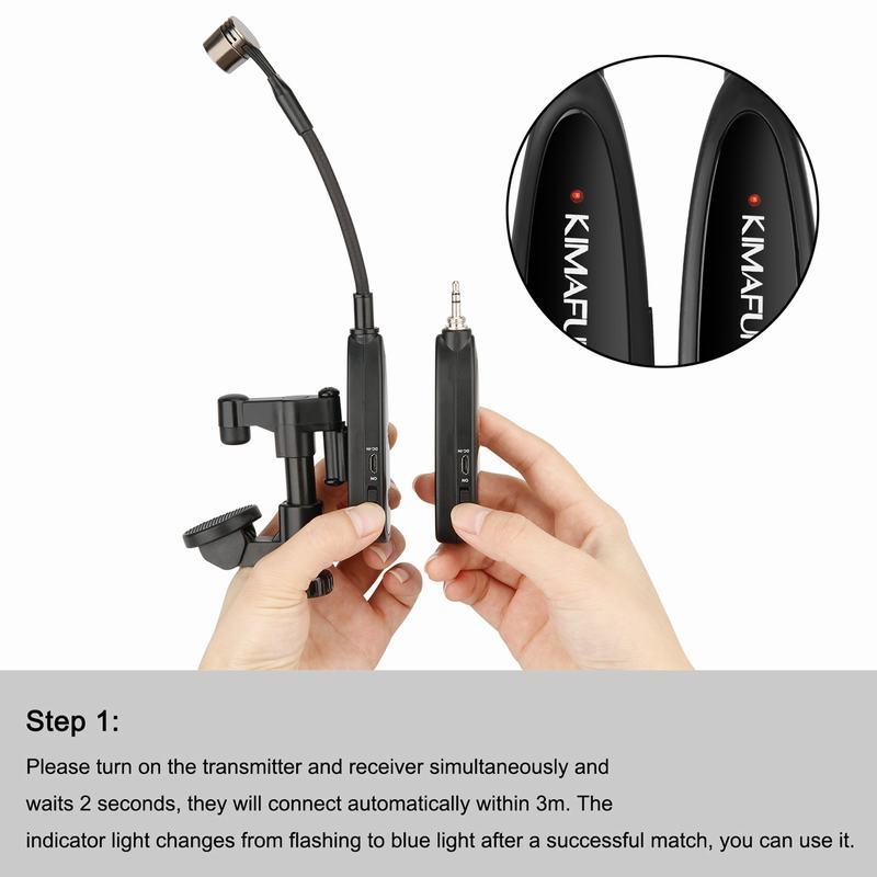 Kimafun Sistema Micrófono Inalámbrico Profesional 2.4G Violín - Imagen 8