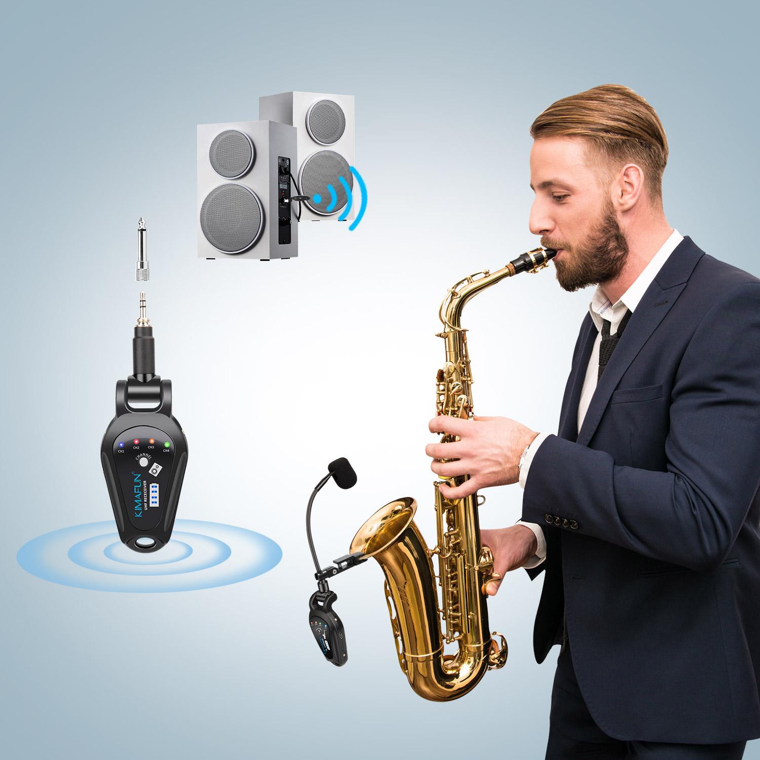 Kimafun Sistema UHF de Micrófono Inalámbrico Alientos KMU308A - Imagen 6